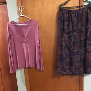 Coldwater Creek Silk Paisley Wrap Skirt.